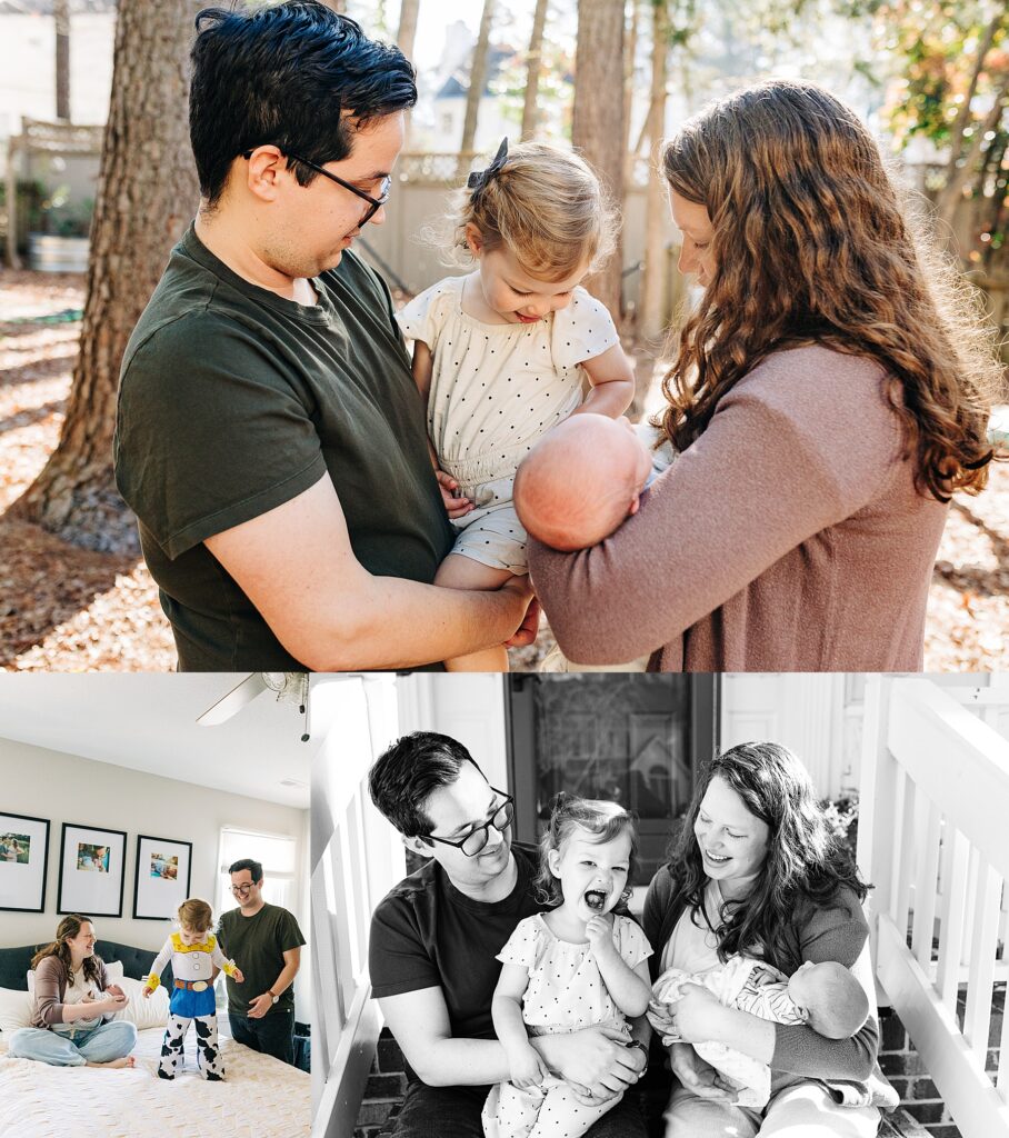 newborn session with toddler big sibling
