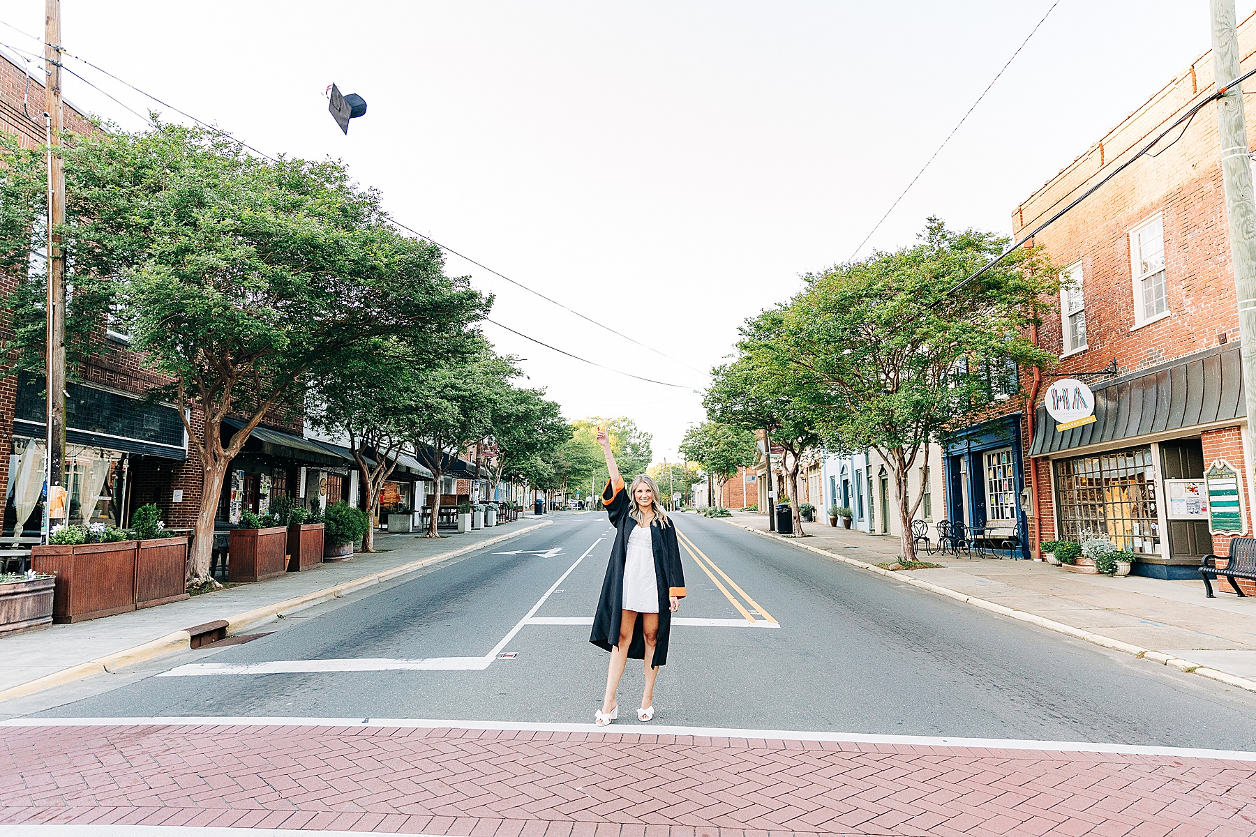 Senior session in downtown Hillsborough, NC